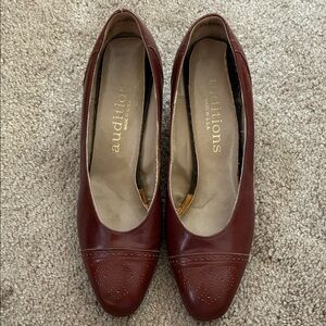 Auditions Women's Burgundy Leather Flats